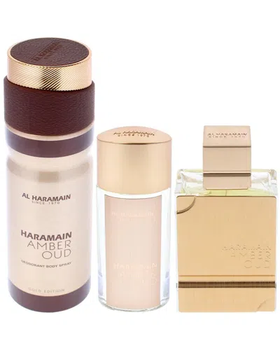 Al Haramain Unisex 3pc Gift Set Amber Oud - Gold Edition Parfum In Multi