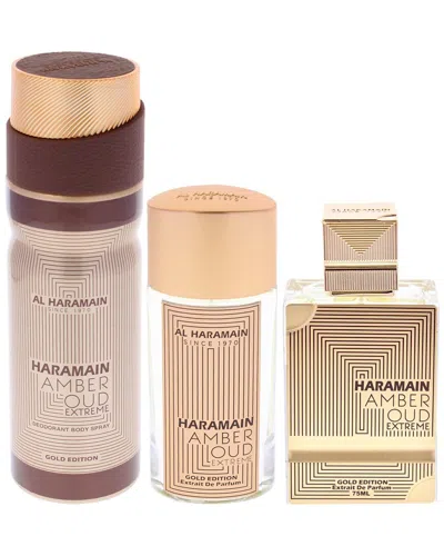 Al Haramain Unisex 3pc Gift Set Amber Oud - Gold Edition Extreme Parfum In Neutral