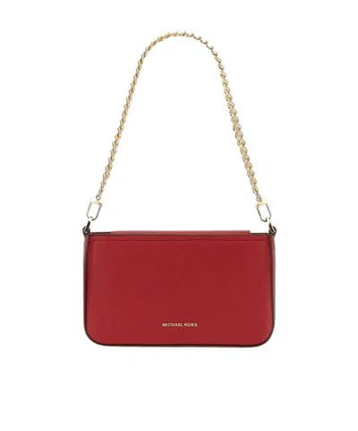 Michael Michael Kors Bryant Small Pebbled Convertible Pouch In Red
