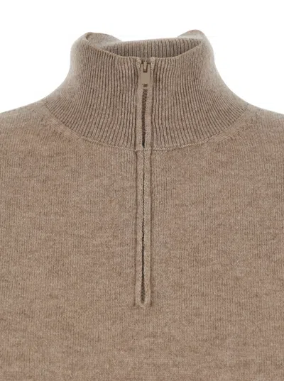 The Row Turtleneck Long-sleeved Sweater In Brown