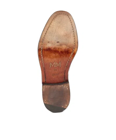 Maison Margiela Round Toe Lace-up Leather Shoes With Flat Sole In Black