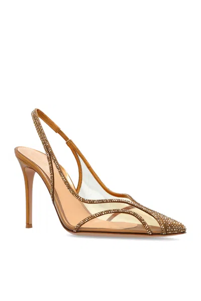 Gianvito Rossi Stiletto Pumps Crystal Embellishments In Brown
