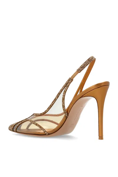 Gianvito Rossi Stiletto Pumps Crystal Embellishments In Brown