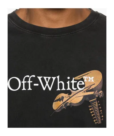 Off-white Washed Black Cupid Arrow Skate Logo T-shirt