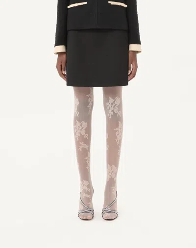 Valentino Garavani Short Wool Tweed Skirt With Crepe Couture Bow In Black