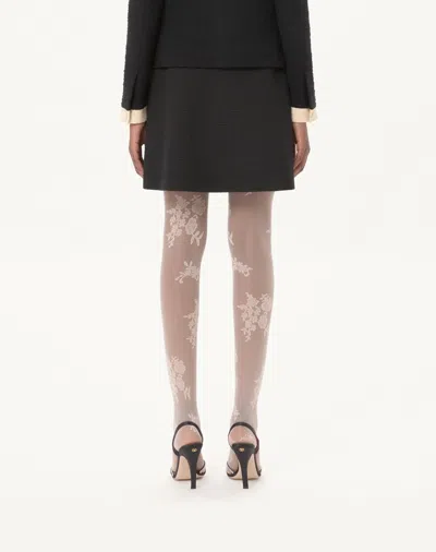 Valentino Garavani Short Wool Tweed Skirt With Crepe Couture Bow In Black