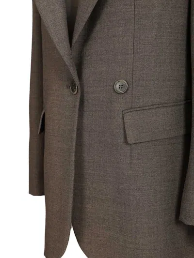 P.a.r.o.s.h Tailored Oversized Jacket Jackets Grey In Brown