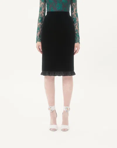 Valentino Sablé Velvet Skirt In Multi