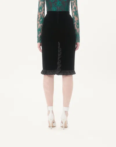 Valentino Sablé Velvet Skirt In Multi