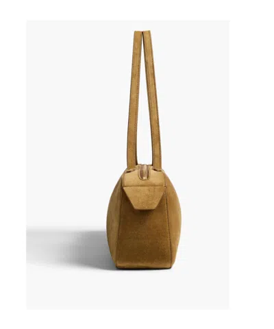 Khaite Simona Zip Suede Shoulder Bag In Brown