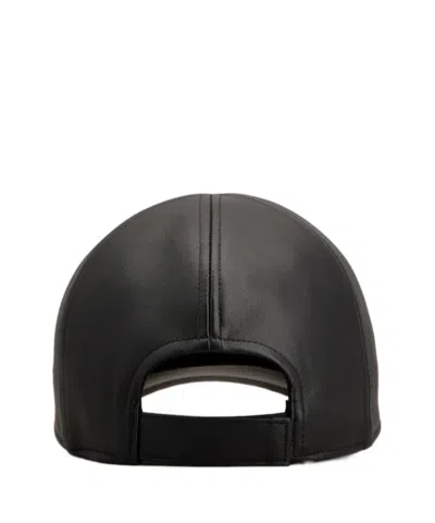 Roger Vivier Efflorescence Leather Baseball Cap In Black