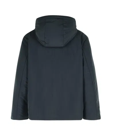 Jil Sander Fixed-hood Drawstring Puffer Jacket In Blue
