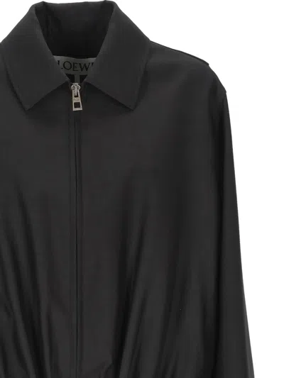 Loewe Belted Jacket In Nappa Lambskin In Black