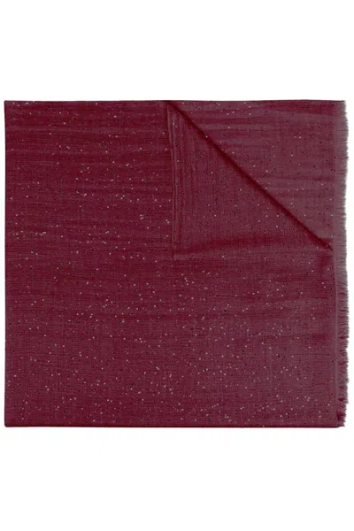 Brunello Cucinelli Sequin-embellished Fringed Scarf In Red