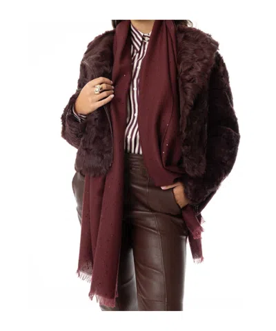 Brunello Cucinelli Sequin-embellished Fringed Scarf In Red