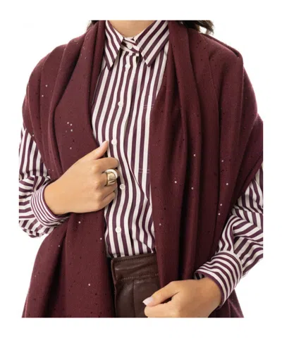 Brunello Cucinelli Sequin-embellished Fringed Scarf In Red