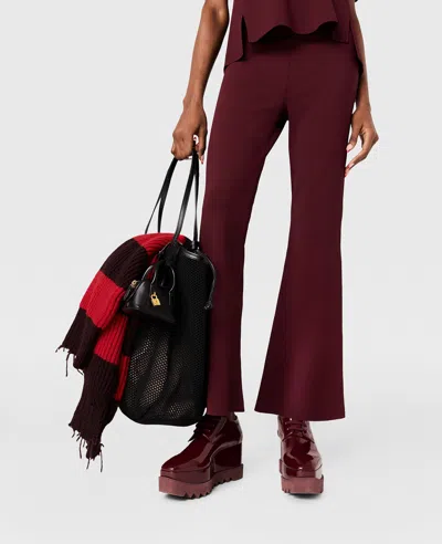 Stella Mccartney Compact Knit Flared Trousers In Brown