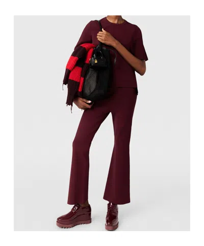 Stella Mccartney Compact Knit Flared Trousers In Brown