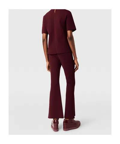 Stella Mccartney Compact Knit Flared Trousers In Brown