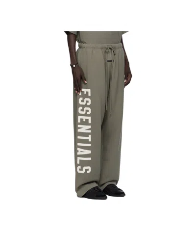 Essentials Lounge Drawstring Fleece Track Pants In Gray