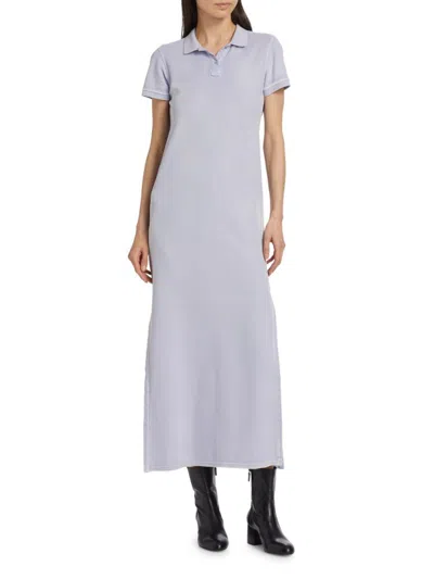 Atm Anthony Thomas Melillo Pique With Wash Short Sleeve Polo Dress In Skyflower