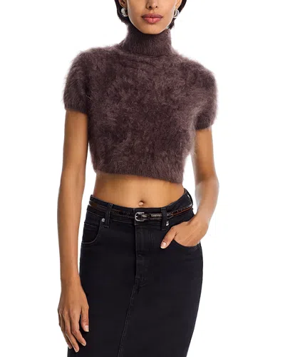 Frame The Teddy Cashmere Cropped Turtleneck Sweater In Brown