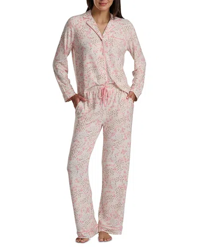 Splendid Print Long Sleeve Pajamas In Pink