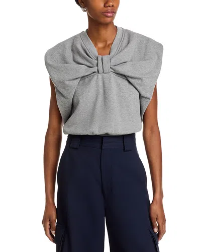 3.1 Phillip Lim Draped Bow French Terry Top In Multi