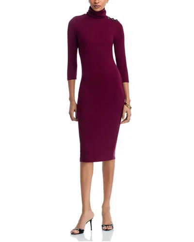 L'agence Voletta Turtleneck Midi Dress In Red
