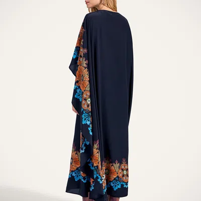 La Doublej Magic Cape-effect Printed Silk-crepe Maxi Dress In Multi