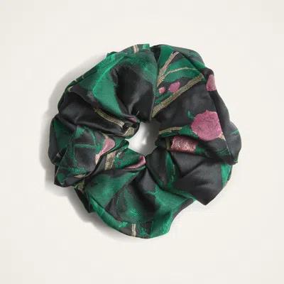 La Doublej Giga Jacquard-pattern Scrunchie In Green