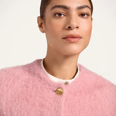 La Doublej Blair Wide-sleeve Wool-blend Jacket In Pink