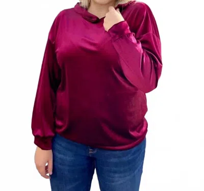 Texas True Threads Valentine Velvet Hoodie In Burgundy In Burgundy