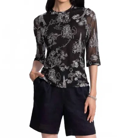 Johnny Was Kaia Mesh Tee Louise In Black In Black