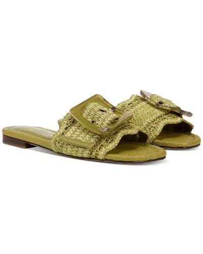 Sam Edelman Women's Bambi Raffia Buckle Slide Sandals In Green
