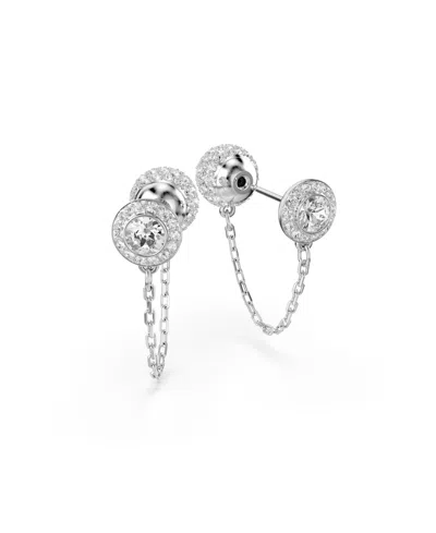 Swarovski Womens Silver Una Rhodium-plated And Zirconia Stud Earrings In Silver