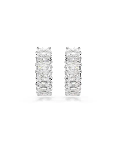 Swarovski Matrix Hoop Earrings In Silver