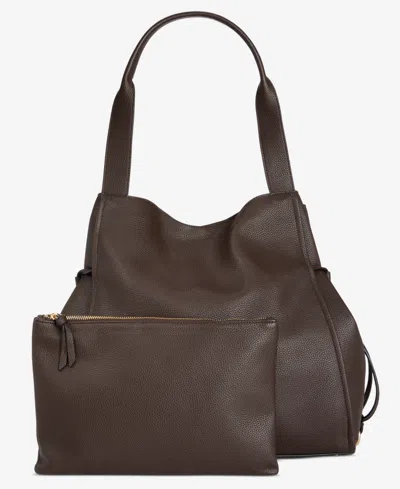 On 34th Jyyll Large Solid Tote With Removable Pouch, Exclusively At Macy's In Brown