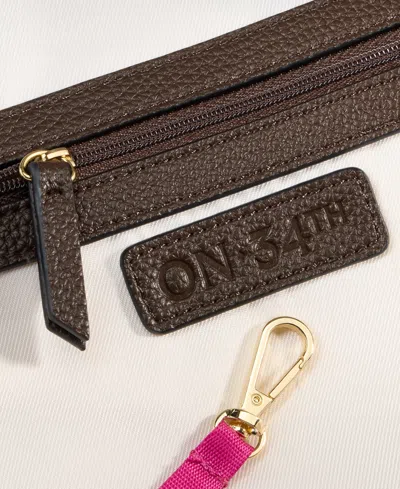 On 34th Jyyll Large Solid Tote With Removable Pouch, Exclusively At Macy's In Brown