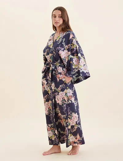 Papinelle Betsy Sateen Maxi Robe In Multi