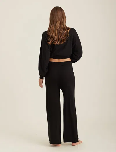 Papinelle Cotton Cashmere Straight Leg Pant In Black