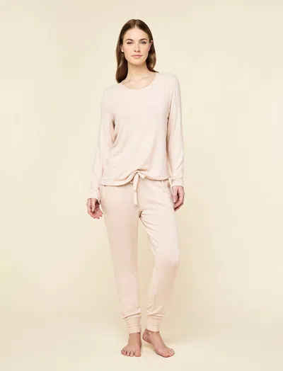 Papinelle Feather Soft Long Sleeve Top And Jogger In Nude