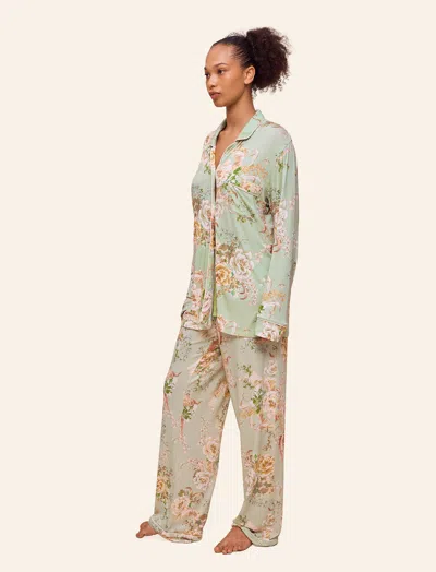Papinelle Kate Modal Soft Full Length Pj Set In Green