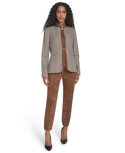 Tommy Hilfiger Women's Houndstooth Band Collar Jacket In Multi