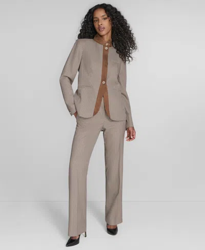 Tommy Hilfiger Women's Houndstooth Band Collar Jacket In Multi