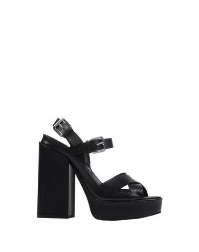 Shop Jil Sander Sandals In Black