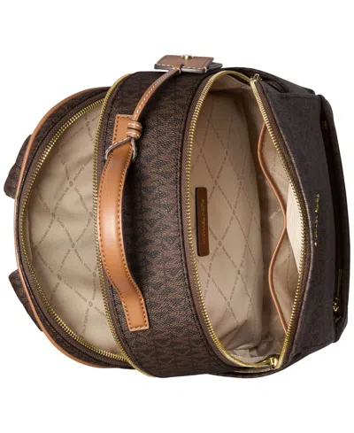 Michael Kors Sable Large Printed Signature Logo Backpack In Brown