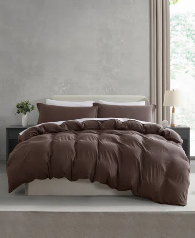 Nestl Ultra Soft Prewashed 3-pc. Duvet Cover Set, Queen In Brown
