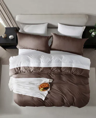 Nestl Ultra Soft Prewashed 3-pc. Duvet Cover Set, Queen In Brown