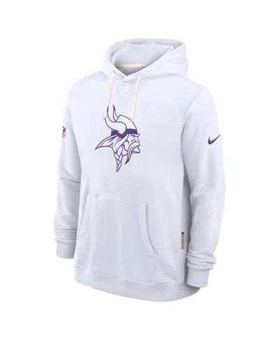 Nike Men's White Minnesota Vikings Sideline Alt 2 Tight Coverage Performance Pullover Hoodie In White